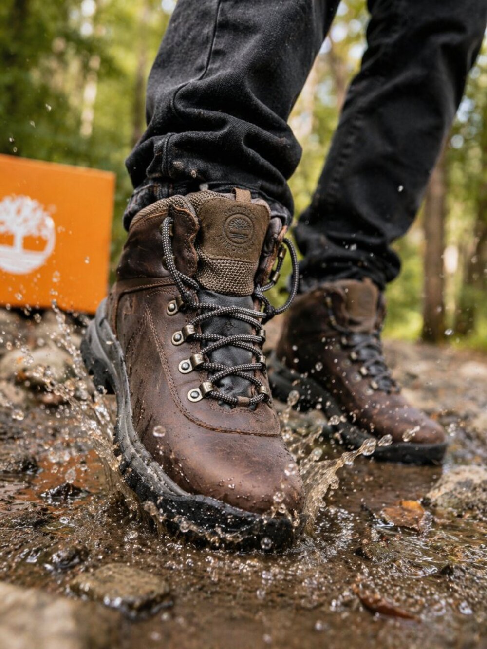 Timberland White Ledge Waterproof Mid Hiker Boots Mens Size 13 Brown Full Grain